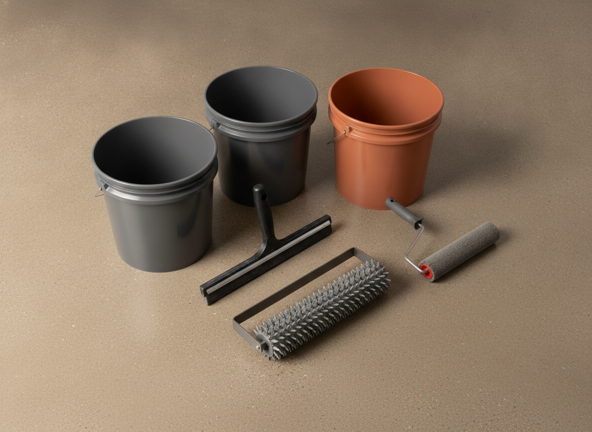 Concrete coating application equipment
